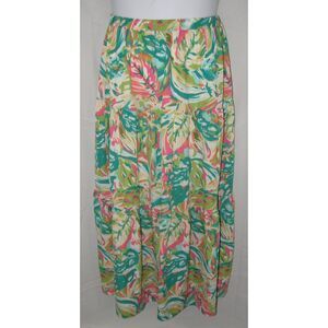 PREP OBSESSED Bright Colorful Sz Large Casual or Dress Tiered Maxi Boho Skirt